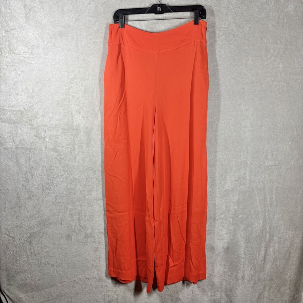 Boden Bright Orange Wide Leg Trousers Size 8 Flowy Dopamine Career Modern - Picture 2 of 10